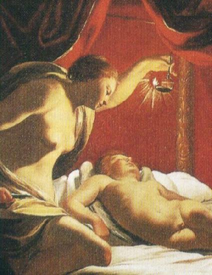 Simon Vouet Psyche betrachtet den schlafenden Amor oil painting image